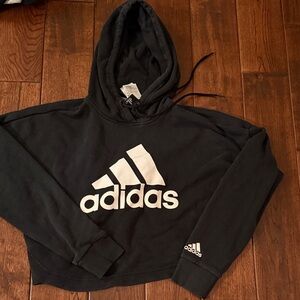 Adidas Black and White Logo Hoodie
